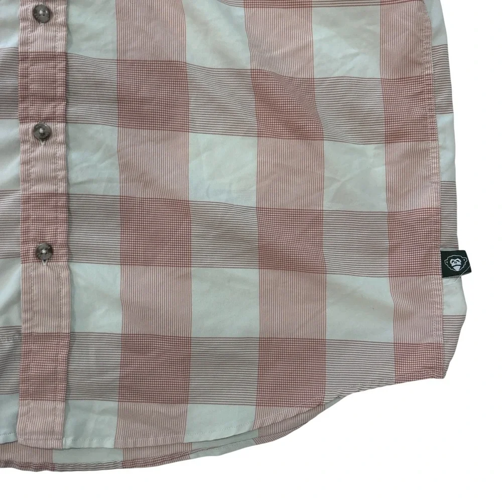 Howler Bros Men's Medium Airwave Shirt Coral Garcia Gingham Fishing Vented Back